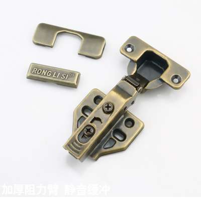 ROEASY 35mm cup Antique Brass Finish Soft closing furniture concealed Hinge With 3D Adjustable Base