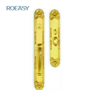 Luxury big gate zinc alloy mortise lock with golden colour